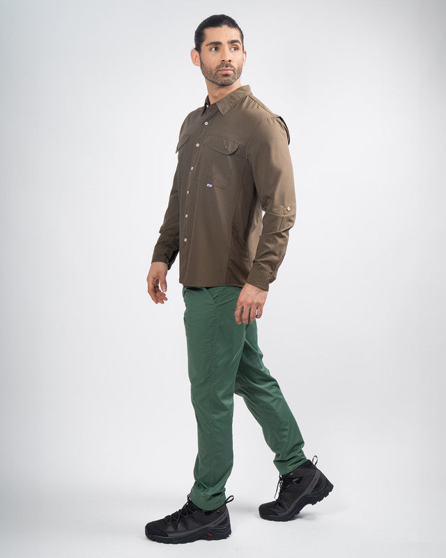 Camisa MAJA® Outdoor Signature, Café, detalle, fit Relajado, Poliéster, con Tela antidesgarro, ideal para oficina