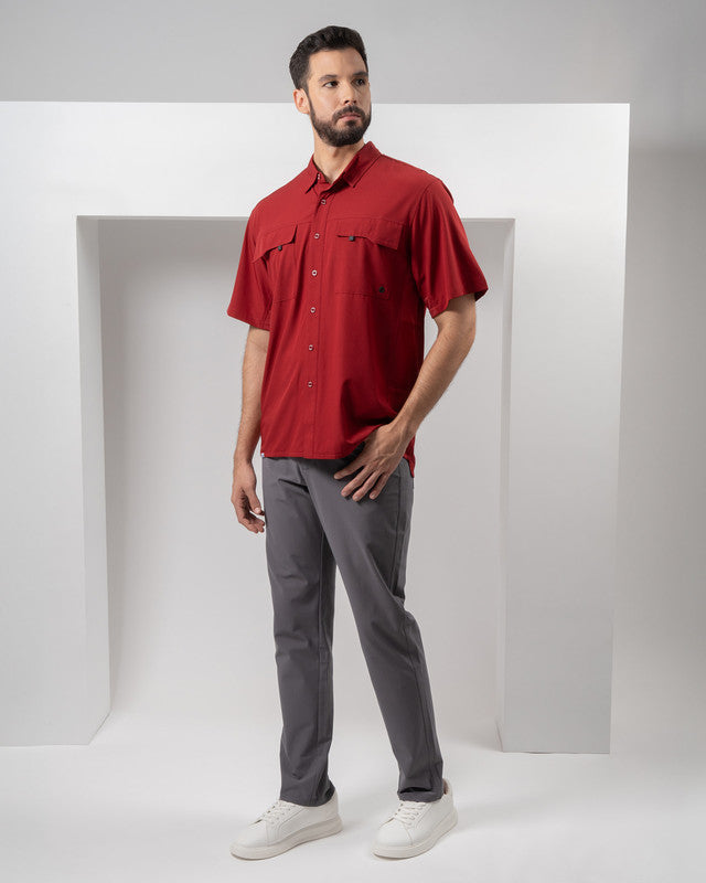 Camisa Outdoor Equipo MAJA®, Tinto, detalle, fit Relajado, Poliéster, con Tela antidesgarro, ideal para oficina