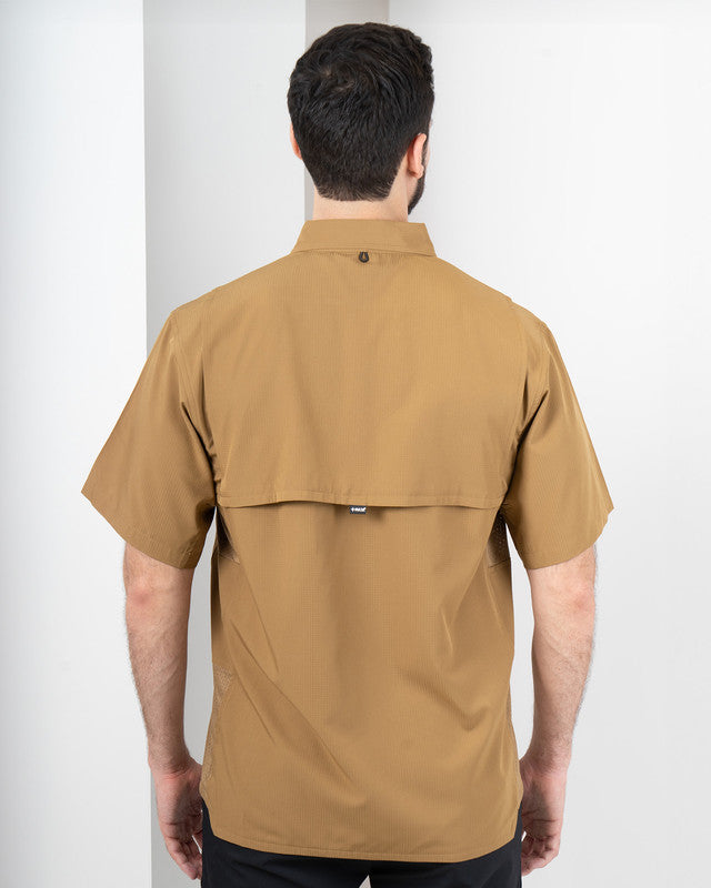 Camisa Outdoor Equipo MAJA®, Café, vista posterior, fit Relajado, Poliéster, con Tela antidesgarro, ideal para oficina