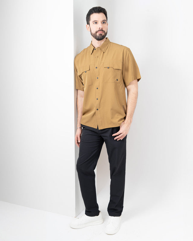 Camisa Outdoor Equipo MAJA®, Café, detalle, fit Relajado, Poliéster, con Tela antidesgarro, ideal para oficina