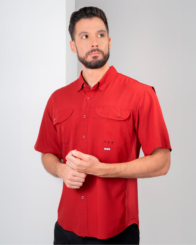 Camisa MAJA® Outdoor Signature, Tinto, vista frontal, fit Relajado, Poliéster, con Tela antidesgarro, ideal para oficina