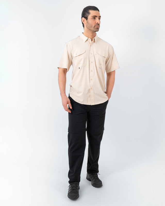 Camisa MAJA® Outdoor Signature, Khaki claro, detalle, fit Relajado, Poliéster, con Tela antidesgarro, ideal para oficina