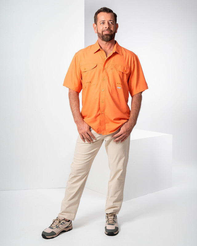 Camisa MAJA® Outdoor Signature, Naranja, detalle, fit Relajado, Poliéster, con Tela antidesgarro, ideal para oficina