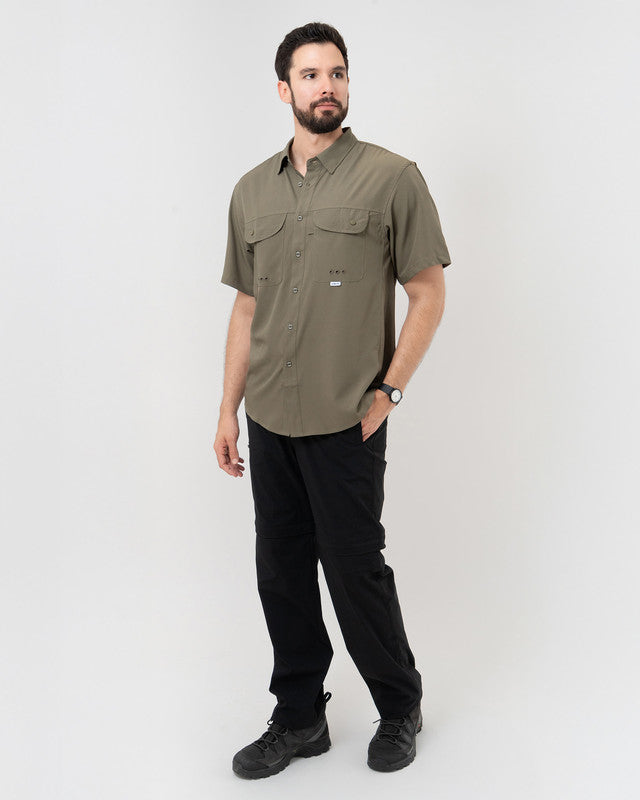 Camisa MAJA® Outdoor Signature, Verde, detalle, fit Relajado, Poliéster, con Tela antidesgarro, ideal para oficina