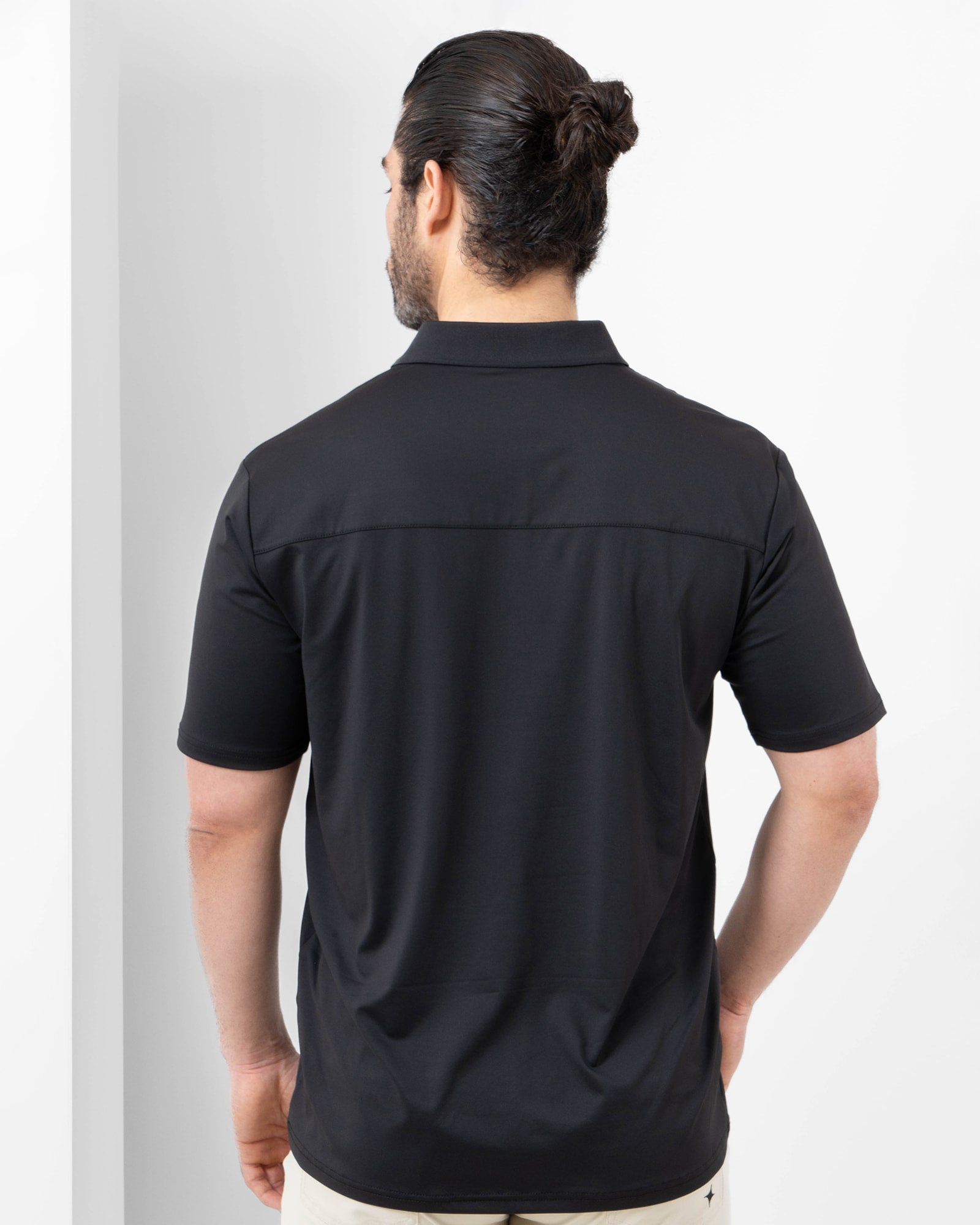 MAJA® Polo, Negro, vista posterior, fit Regular, Poliéster, con Protección UV UPF50+, uso versátil