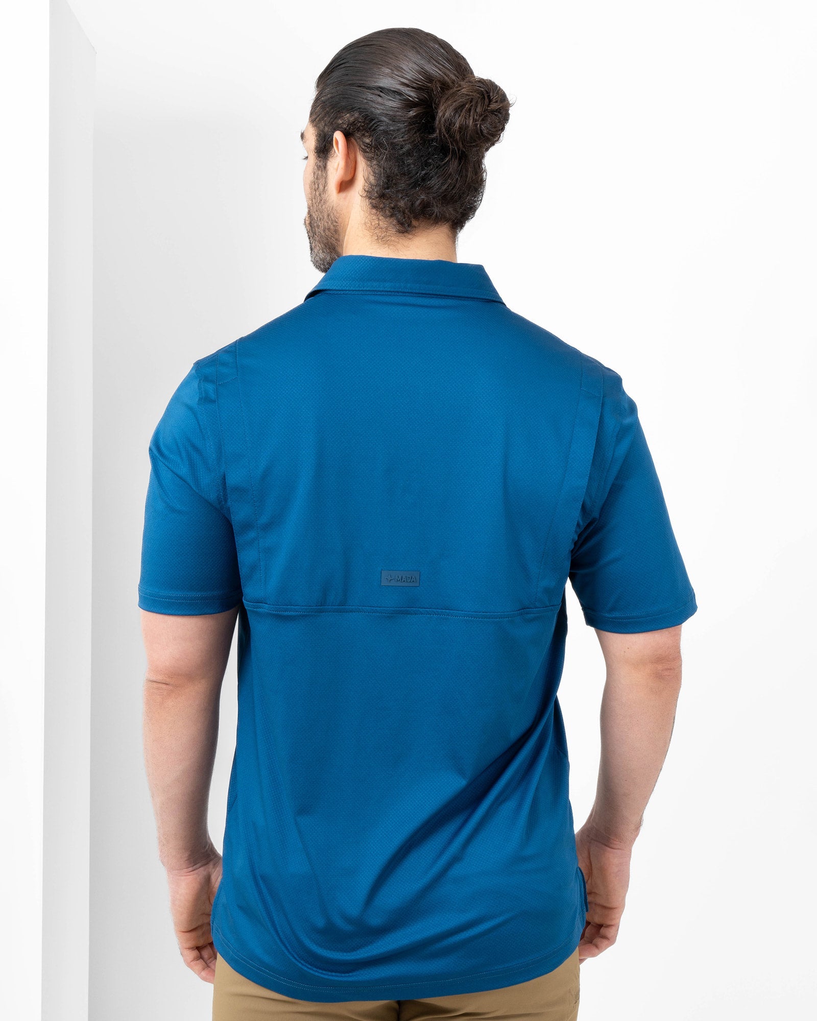 Polo Naval, Azul marino, vista posterior, fit Regular, Poliéster, con Tela estiramiento 4 vías, uso versátil