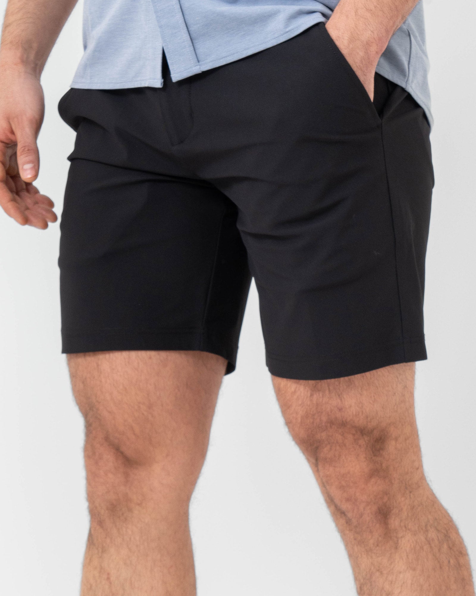 Short Slim MAJA® Formal, Negro, vista frontal, fit Slim, Poliéster, con Tela estiramiento 4 vías, cómoda para entrenamiento