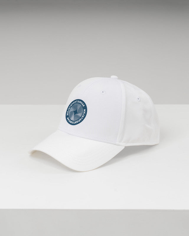 Gorra Snapback Emblema Lucero, Blanco, vista frontal, Algodón, protección solar y estilo casual