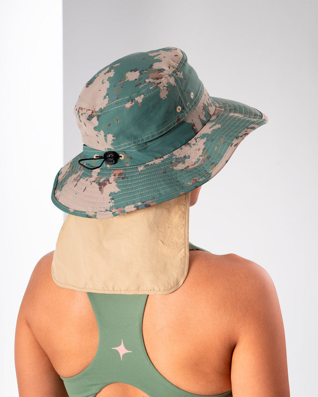 Sombrero Outdoor MAJA® Comando, Patrón comando, vista lateral, Poliéster, protección solar y estilo casual