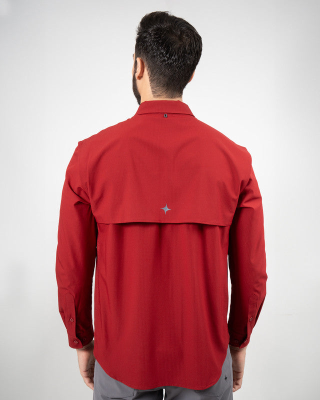 Camisa MAJA® Outdoor Signature, Tinto, vista posterior, fit Relajado, Poliéster, con Tela antidesgarro, ideal para oficina