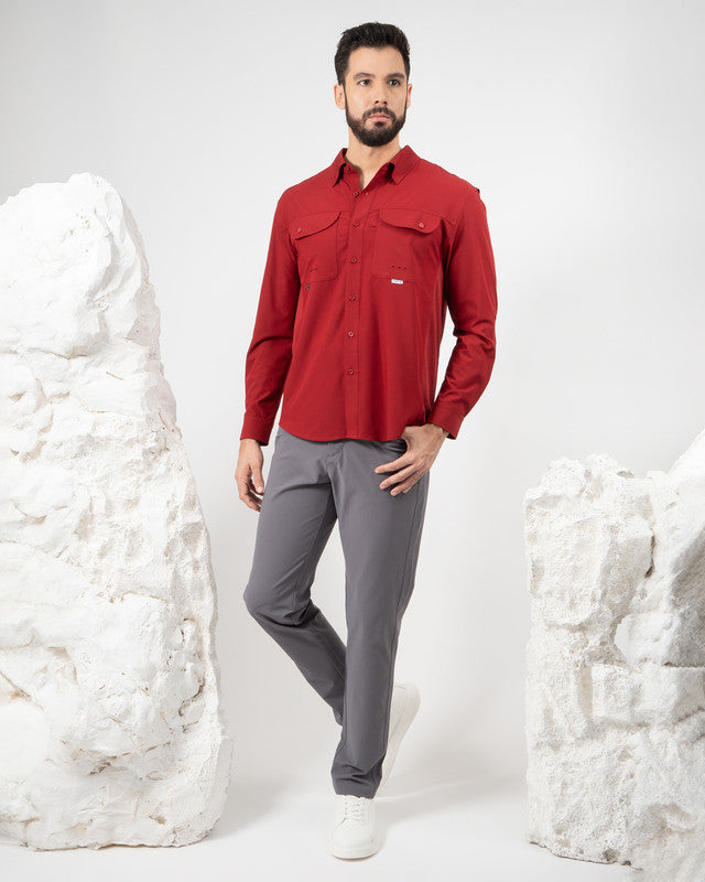 Camisa MAJA® Outdoor Signature, Tinto, detalle, fit Relajado, Poliéster, con Tela antidesgarro, ideal para oficina