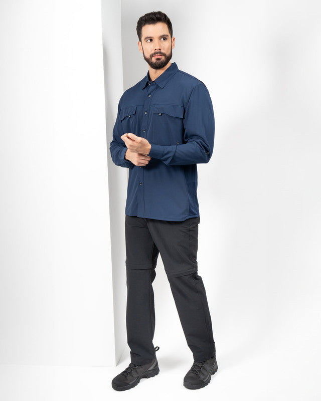 Camisa Outdoor Equipo MAJA®, Azul marino, detalle, fit Relajado, Poliéster, con Tela antidesgarro, ideal para oficina