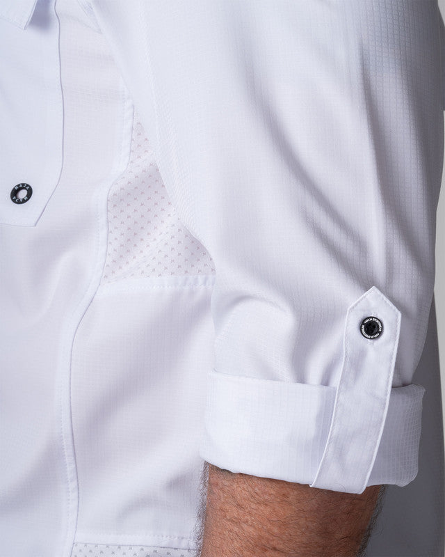 Camisa Outdoor Equipo MAJA®, Blanco, detalle, fit Relajado, Poliéster, con Tela antidesgarro, ideal para oficina