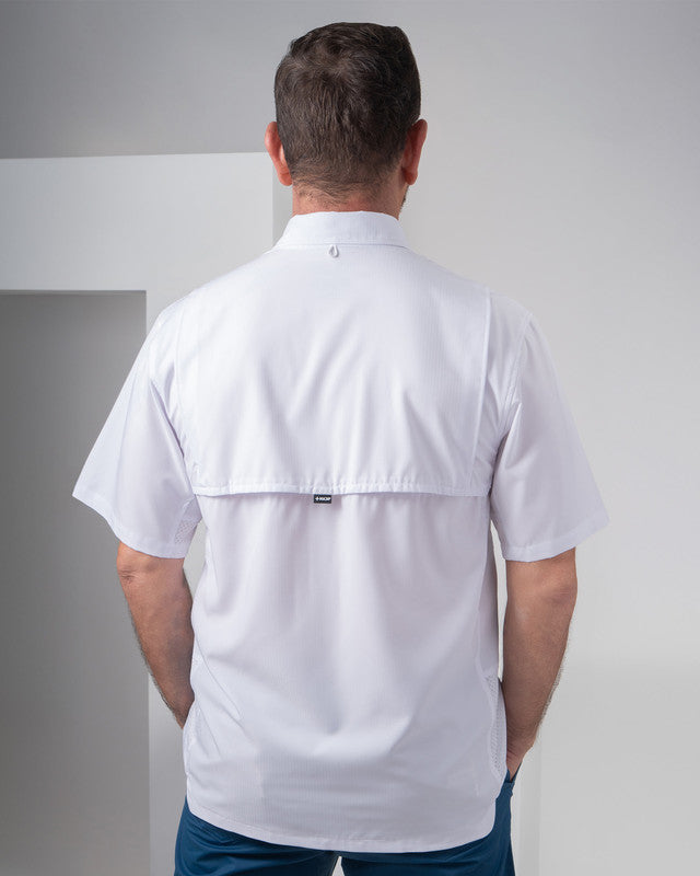 Camisa Outdoor Equipo MAJA®, Blanco, vista posterior, fit Relajado, Poliéster, con Tela antidesgarro, ideal para oficina