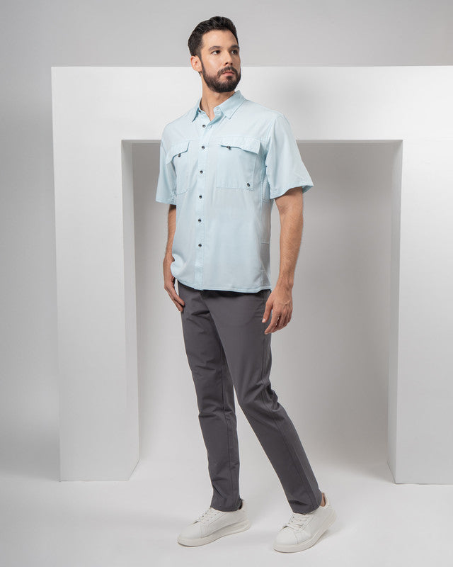 Camisa Outdoor Equipo MAJA®, Azul cielo, detalle, fit Relajado, Poliéster, con Tela antidesgarro, ideal para oficina