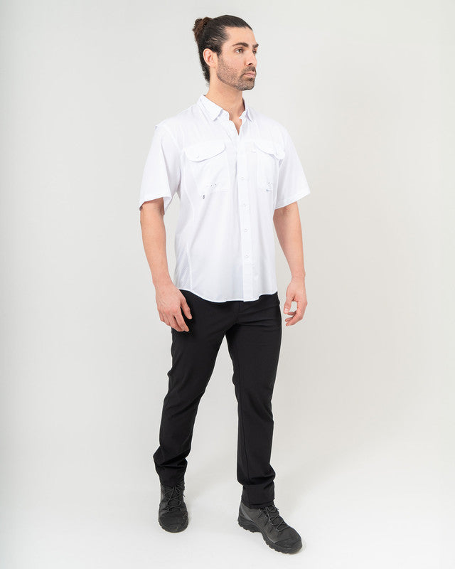 Camisa MAJA® Outdoor Signature, Blanco, detalle, fit Relajado, Poliéster, con Tela antidesgarro, ideal para oficina