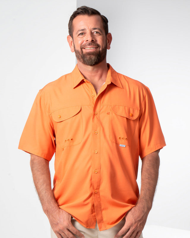 Camisa MAJA® Outdoor Signature, Naranja, vista frontal, fit Relajado, Poliéster, con Tela antidesgarro, ideal para oficina