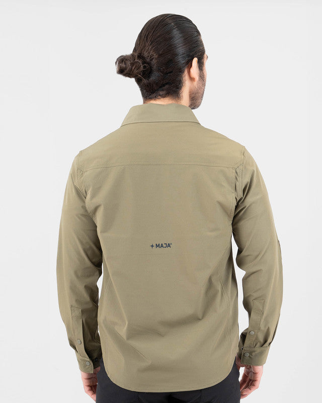 Sobrecamisa Tropa, Olive green, vista posterior, fit Regular, Poliamida, con Repelente al agua, ideal para oficina